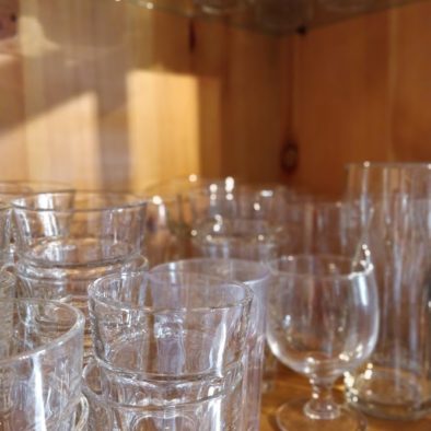 Glasses for guest use in our shared kitchen